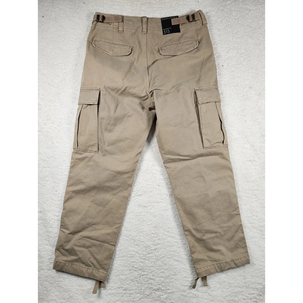 Banana Republic Maverick Cargo Pants‎ Mens 31S Tan Relaxed Fit Utility Military